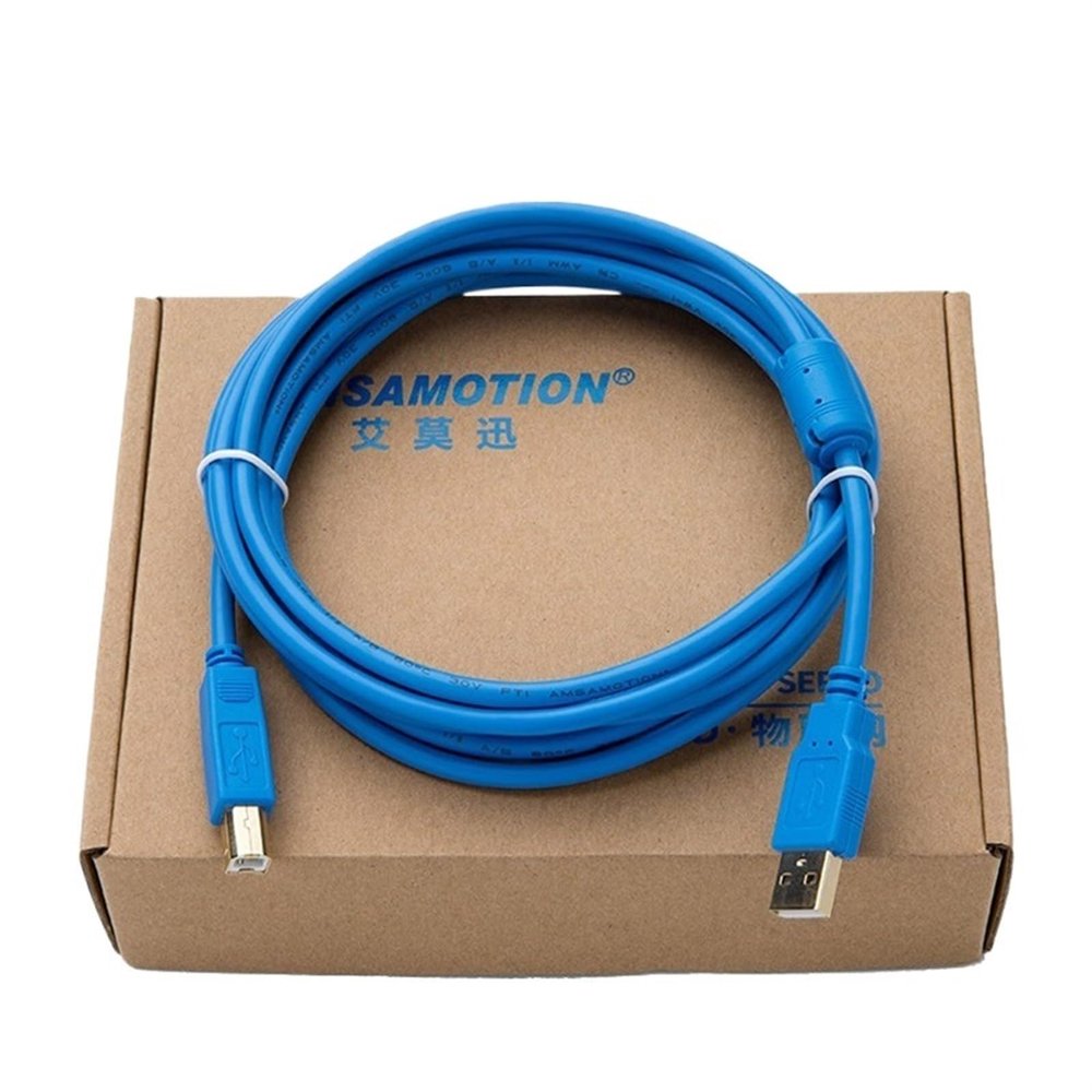 MDWXDOFP PLC Programming Cable CP1E CP1L CJ2M Printer Square Port Download Data Cable USB-CP1H(Gold Plated Interface 2M)