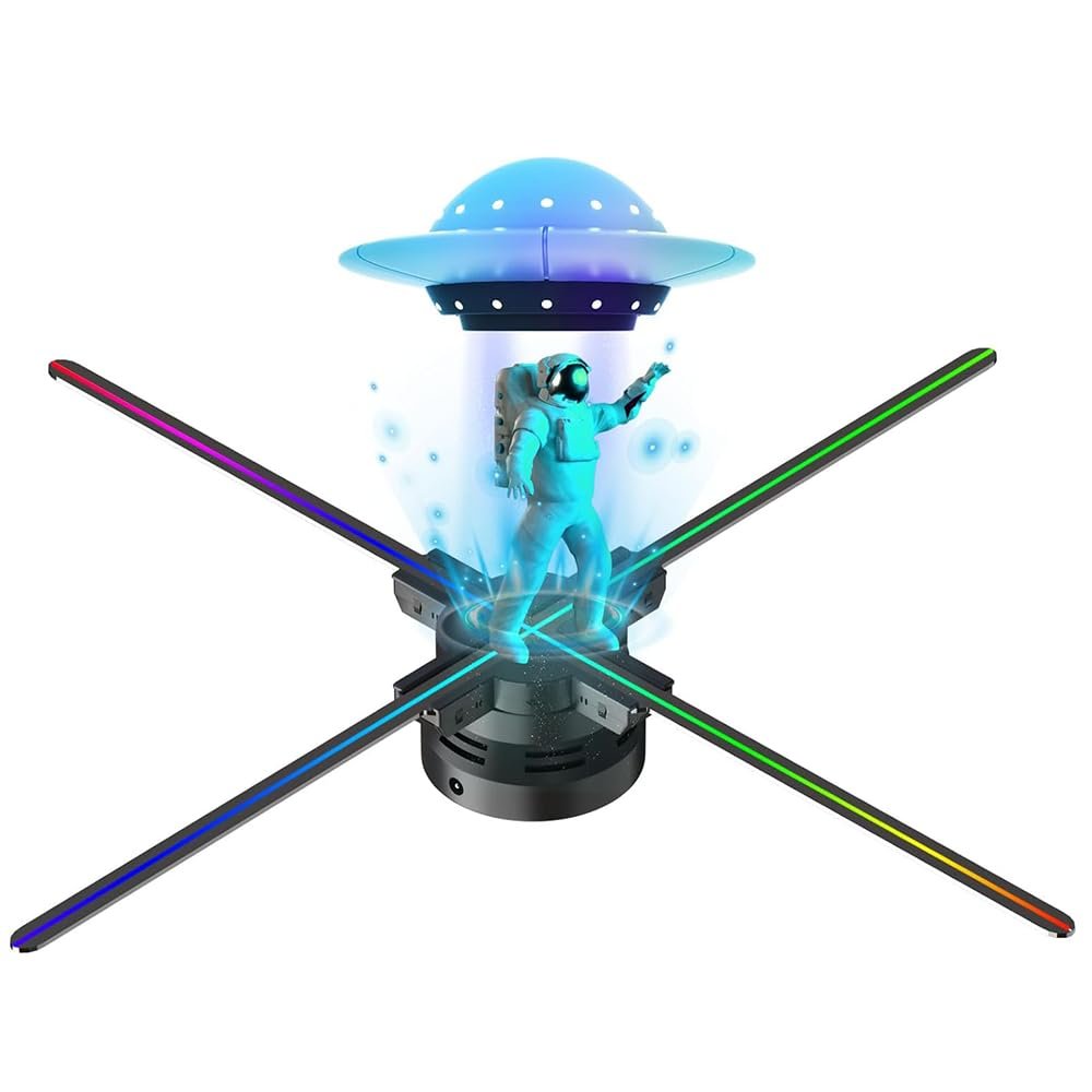 3D Holographic Fan 70CM HD LED 2000*1444PX Resolution Wi-Fi LED Holographic Display Screen with WiFi, real-time projection, 3d hologram fan multiple splicing, suitable for exhibition malls