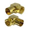 1pcs Connector Adapter F TV Male to IEC PAL DVB-T Female Jack Right Angle RF Coaxial Converter Wire Terminals 50ohm view 1