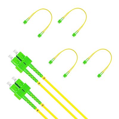 5Pcs 0.3 Meter Fiber Optic Patch Cord SC APC to SC APC, Duplex Single Mode Fiber Cable Jumper OS2 G652D 9/125m, 1310nm/1550nm LSZH 3.0mm