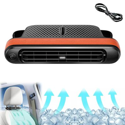 PNZLZIA Autopulsex Vehicle Fan,Autopulsex Car Fan Seat Cooling Fan,USB Car Headrest Fan,Portable Car Backseat Air Conditioner (Brown)