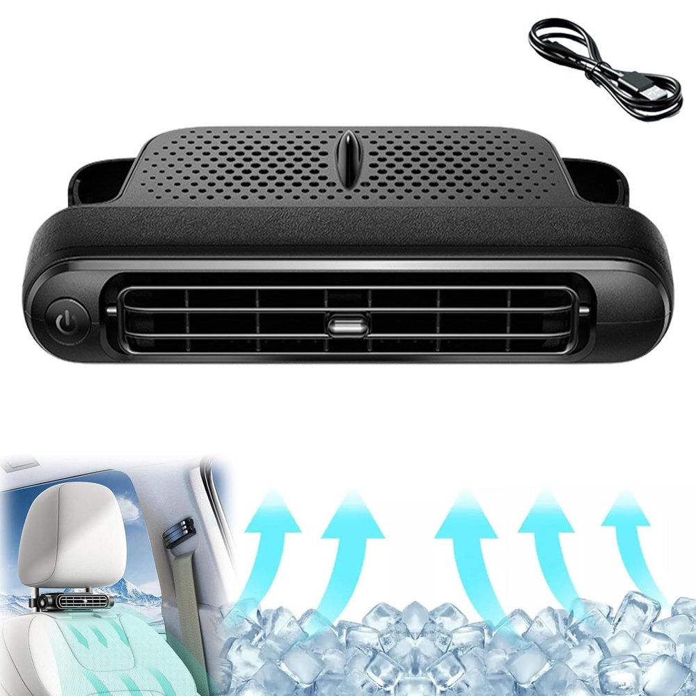 PNZLZIA Autopulsex Vehicle Fan,Autopulsex Car Fan Seat Cooling Fan,USB Car Headrest Fan,Portable Car Backseat Air Conditioner (Black)