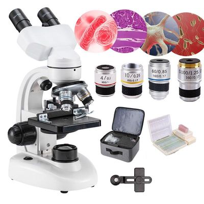 pedenencelia Biological Microscope,Dual Lens Microscope,360 Rotating Lens Barrel,Built-in Upper and Lower Dual Light Sources,for High Magnification and Precision Observation,2000x