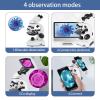 pedenencelia Biological Microscope,Dual Lens Microscope,360 Rotating Lens Barrel,Built-in Upper and Lower Dual Light Sources,for High Magnification and Precision Observation,2000x view 4