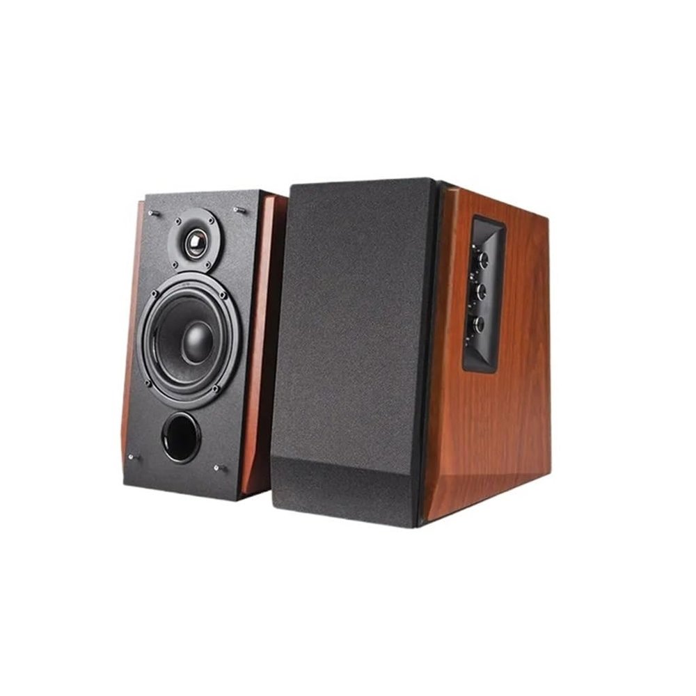 EKBBBYE Active 2.0 Bookshelf Speakers Set Wooden Speaker 66W RMS Dual RCA Inputs with Remote Control