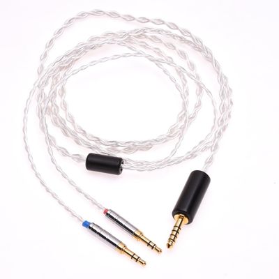 KTKTLCKX 6N OCC Silver Plated HiFi Headphone Upgrade Cable 2X3.5mm for Hifiman Arya HE1000se HE5se HE6se HE4xx (4.4Mmm Balanced, 4 feet)