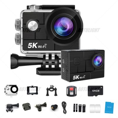 AOTULIGHT 5k Sports Camera with 64G Waterproof Action Camera WiFi Remote Control Outdoor Riding Special Photography Camera Anti-Shake Diving Dv Vlogging Camera Sports Camera