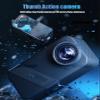 AOTULIGHT Action Camera 4K 360 Active HDR Video Single-Lens Stabilization 2.29" Touch Screen with 64GB Card Action Camera Sports Camera 4K 60 Frames Dual Screen WiFi Vlogging Camera view 2