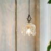 DXYC French Brass Crystal Pendant Lamp | E14 1-Lamp Base Decorative Pendent Lamp | Adjustable Ceiling Hanging Lighting for Dining Room Kitchen Island Bedside(15CM) view 3