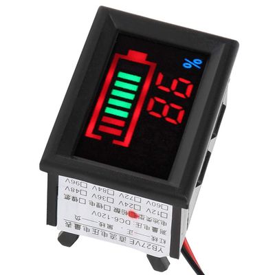Digital LED Voltage and Electricity Tester, Monitoring Battery Capacity and Voltage, for Car Motorcycles Scooters Bikes Power Bank, LED Color Screen (12V)