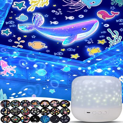 21 Sets of Films, Projector Night Light for Kids Bedroom, Baby Projector for Ceiling, Star Galaxy Night Lights with 360 Rotation Dimmable for Kids Baby Girls, Birthday, Christmas, Nursery, Room Decor
