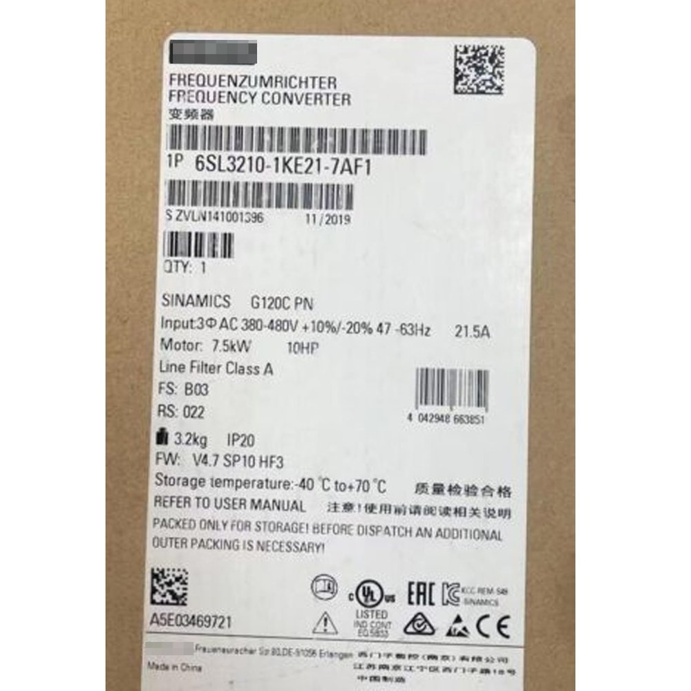 LRILLMAING New 6SL3210-1KE21-7AF1 Expediated 6SL32101KE217AF1 New in Box