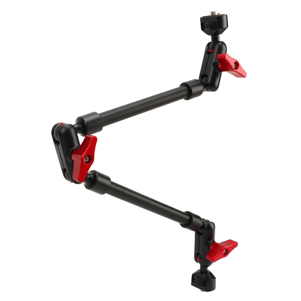 22 Inch Length Articulating Arm with Multi Angle Adjustment, All Aluminum Construction for Camera Phone, LED Light Moniter, Microphone, Action Camera, Universal Type