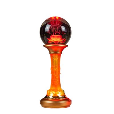   11.5*31cm/1 []  Household divine table lamp Guanyin lamp led colorful crystal lotus fairy lamp for Buddha Guan Gong Shrine lamp a pair of plug-in
