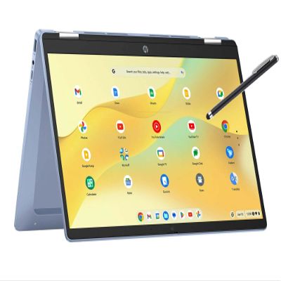 HP Convertible 2-in-1 Chromebook in Blue 14" Touch FHD Intel 4-Core up to 3.40GHz 4GB Ram 64GB Storage 4K Graphics Super-Fast WiFi Chrome OS (14b - Renewed)