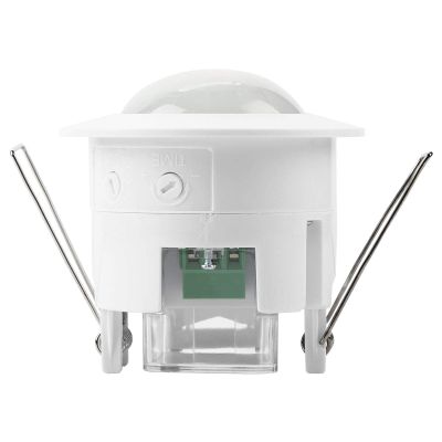 Infrared Motion Sensor Switch, 360 Ceiling Mount Detector, Energy Saving with Adjustable Time Delay, for Indoor Use ABS White