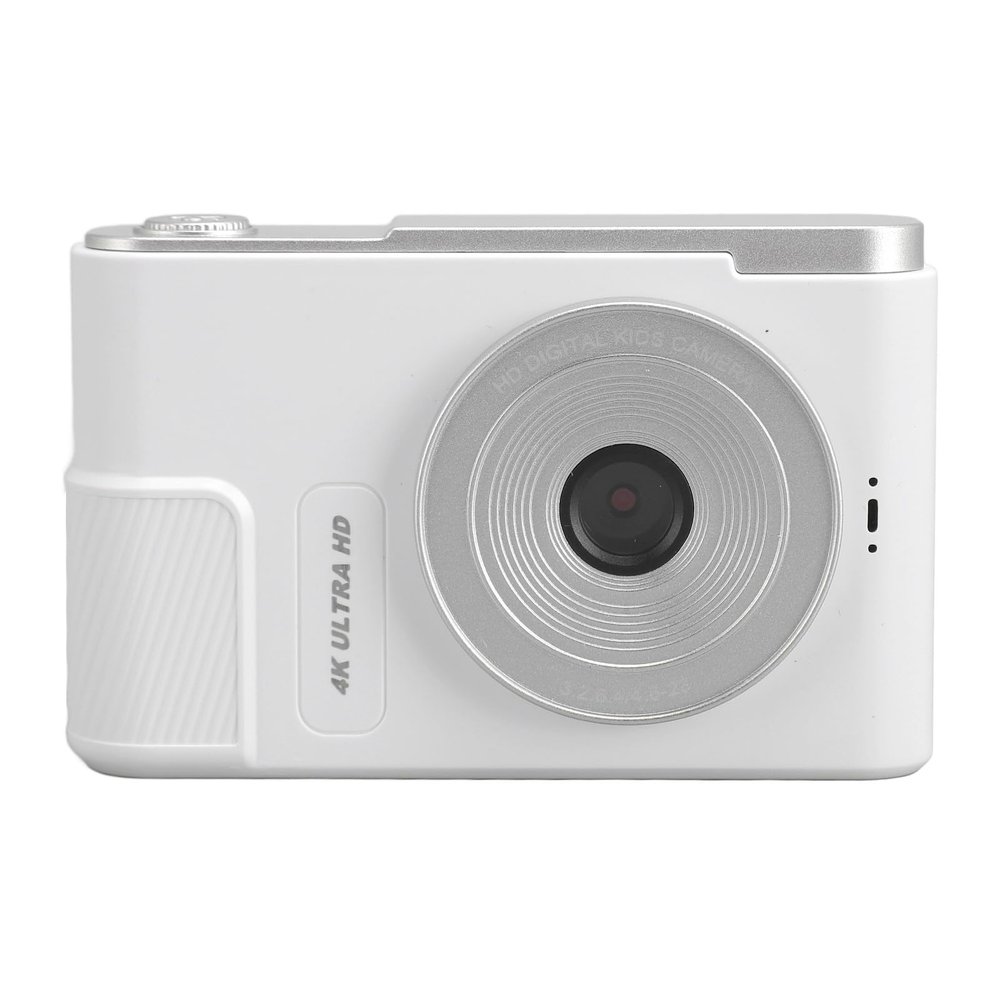Sanpyl Digital Camera 48MP 4K 16x Zoom Portable Camera for Kids Students Vlog, with 2 Batteries for Teens, Boys, Girls (White)