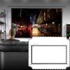 ZYXQQJ 40" 50" 60" Projector Screen Manual Pull Down HD Screen 16:9 Wall Mounted Ceiling Projection Movie Screen, Quick Assembly(16:9,50inch) view 1