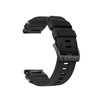 EMAIGE Nylon Watch Bands fit for Garmin/Fenix 7X /Fenix 6X /Fenix 5X /Enduro2 Quick Fit 22 26mm Woven Nylon Sports Wrist Strap fit for Tactix 7 Pro(Black,26mm)
