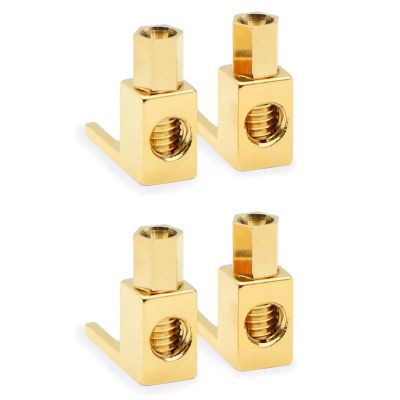 Right Angle Speaker Fork Spade Banana Plug Adapter, 4PCS Gold Plated HiFi Speaker Cable Wire Connectors