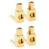 Right Angle Speaker Fork Spade Banana Plug Adapter, 4PCS Gold Plated HiFi Speaker Cable Wire Connectors view 1