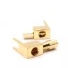 Right Angle Speaker Fork Spade Banana Plug Adapter, 4PCS Gold Plated HiFi Speaker Cable Wire Connectors view 4