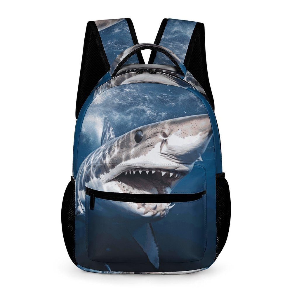 NQLYUT Laptop Backpack for Travel Daypack Computer Bag Work Great White Shark Opens Mouth Back Pack Nurse Bag for Hiking