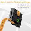 18mm Label Tape Orange Replace for Brother TZe-B41 3/4" (0.7") TZe TZ Tape Laminated 18mm Compatible with Brother P Touch PTD400 PTD410 PTD600 PT2730, TZeB41 Black on Fluorescent Orange view 3