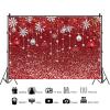 10x6.5ft Christmas Backdrop Red Ball Snowflakes Glitter Spots Photography Background Merry Xmas New Year Party Banner Kids Adults Portraits Decorations Supplies Photo Booth Props view 2
