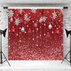 10x6.5ft Christmas Backdrop Red Ball Snowflakes Glitter Spots Photography Background Merry Xmas New Year Party Banner Kids Adults Portraits Decorations Supplies Photo Booth Props view 3