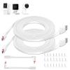 LFFW 20 FT Camera Extension Cable for Wyze Cam v3/v4, Wyze Cam Pan v3, Wyze OG, Wyze Cam v3 Pro, Long Micro USB Cable (Not for Battery Cam)  Flat Wyze Camera Cord with L-Shaped Connector(2 Pack) view 1
