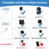 LFFW 20 FT Camera Extension Cable for Wyze Cam v3/v4, Wyze Cam Pan v3, Wyze OG, Wyze Cam v3 Pro, Long Micro USB Cable (Not for Battery Cam)  Flat Wyze Camera Cord with L-Shaped Connector(2 Pack) view 2