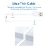 LFFW 20 FT Camera Extension Cable for Wyze Cam v3/v4, Wyze Cam Pan v3, Wyze OG, Wyze Cam v3 Pro, Long Micro USB Cable (Not for Battery Cam)  Flat Wyze Camera Cord with L-Shaped Connector(2 Pack) view 3