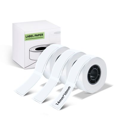 3 Rolls Label Maker Tape, 14x50mm Label Printer Paper, Self-Adhesive Thermal Labels Paper Tape, Labels Stickers Compatible with HP2 HP3 HP4 HP6 Suitable for Gift, Home, School, Office - White 