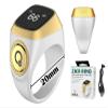 Hitopin Smart Ring Counter, Smart Tasbih Zikr Ring, Muslim Islamic Prayer Smart Rings,Tasbih Counter Smart Ring, Digital Electronic Smart Tally Counter, Tasbeeh Smart Counter for Prayer (White,20mm) view 2