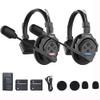 BAFONGCINE SYNCO XTalk X2 Wireless Headset Intercom System,2.4GHz Full Duplex 350M/1148FT Real-time Monitoring,20-Hour Battery Life Telephone Headsets for 2-Person Team Communication view 1
