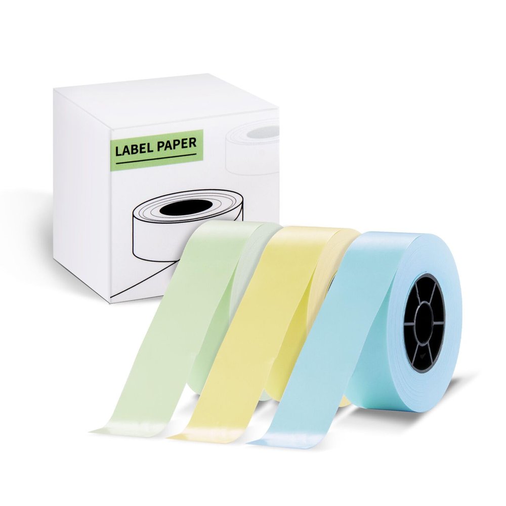 3 Rolls Label Maker Tape, 15x7mm Label Printer Paper, Self-Adhesive Thermal Labels Paper Tape, Labels Stickers Compatible with HP2 HP3 HP4 HP6 Suitable for Gift, Home, School, Office - Mixed Color