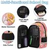 Backpack with Lunch Box Travel Backpack Daisy Plant Lunch Bag & Laptop Backpack Bookbag Insulated Lunchbox Freezable Lunch Bag Waterproof Daypack view 3