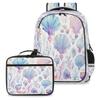 Backpack with Lunch Box Travel Backpack Seashell Coral Lunch Bag & Laptop Backpack Bookbag Insulated Lunchbox Freezable Lunch Bag Waterproof Daypack view 1