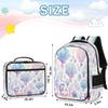 Backpack with Lunch Box Travel Backpack Seashell Coral Lunch Bag & Laptop Backpack Bookbag Insulated Lunchbox Freezable Lunch Bag Waterproof Daypack view 2