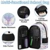 Backpack with Lunch Box Travel Backpack Seashell Coral Lunch Bag & Laptop Backpack Bookbag Insulated Lunchbox Freezable Lunch Bag Waterproof Daypack view 3