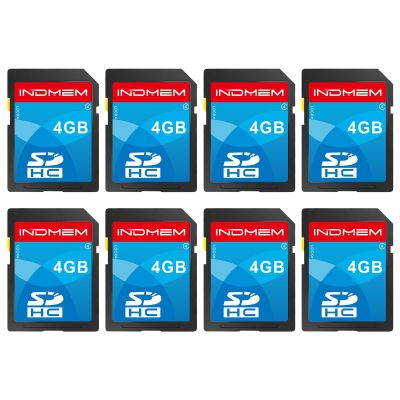 INDMEM SD Card 4GB, 8 Packs Class 4 4GB Flash Memory Card MLC Standard Secure Digital Cards Camera Card