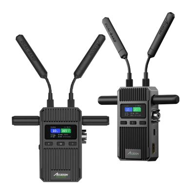 ACCSOON CineView 2 SDI Wireless Video Transmission System Transmitter&Receiver 2.4+5Ghz for Live Streaming 1080p 60fps 0.05s Latency 1500ft Range up to 4 Devices Monitoring