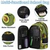 Backpack with Lunch Box Travel Backpack Avocado Lunch Bag & Laptop Backpack Bookbag Insulated Lunchbox Freezable Lunch Bag Waterproof Daypack view 3
