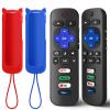 (2+2 Packs) Replacement for Roku TV Remote with Silicone Cover, Universal Remote for TCL/Hisense/Onn/Westinghouse/Philips Roku Smart TVs (Not for Roku Stick/Box) view 1