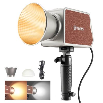 Tolifo PL-200B AC 200W Bi-Color LED Video Light, 2700K-6500K CRI97+/TLCI98+/12 Effects, Silent COB Studio Lights for Photography/Videography/YouTube/TikTok Content Creation/Live Streaming
