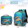 Backpack with Lunch Box Travel Backpack Marine Animal Turtle Lunch Bag & Laptop Backpack Bookbag Insulated Lunchbox Freezable Lunch Bag Waterproof Daypack view 2