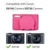 Rieibi SX740 Camera Case,Silicone Case for Canon powershot SX740/SX730 Camera,Silicone Protective Cover Compatible with Canon SX730/SX740 HS Digital Camera - rose red view 2