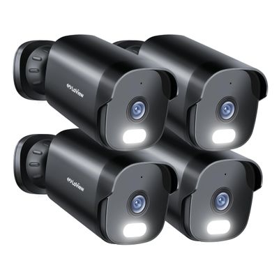 LaView 5MP Security Camera Outdoor with Color Night Vision,3K Wired Cameras for Home Security,IP65 Waterproof Camera, 24/7 Live Video,2 Way Talk,Cloud Storage/SD Slot,Compatible with Alexa(4 Pack)