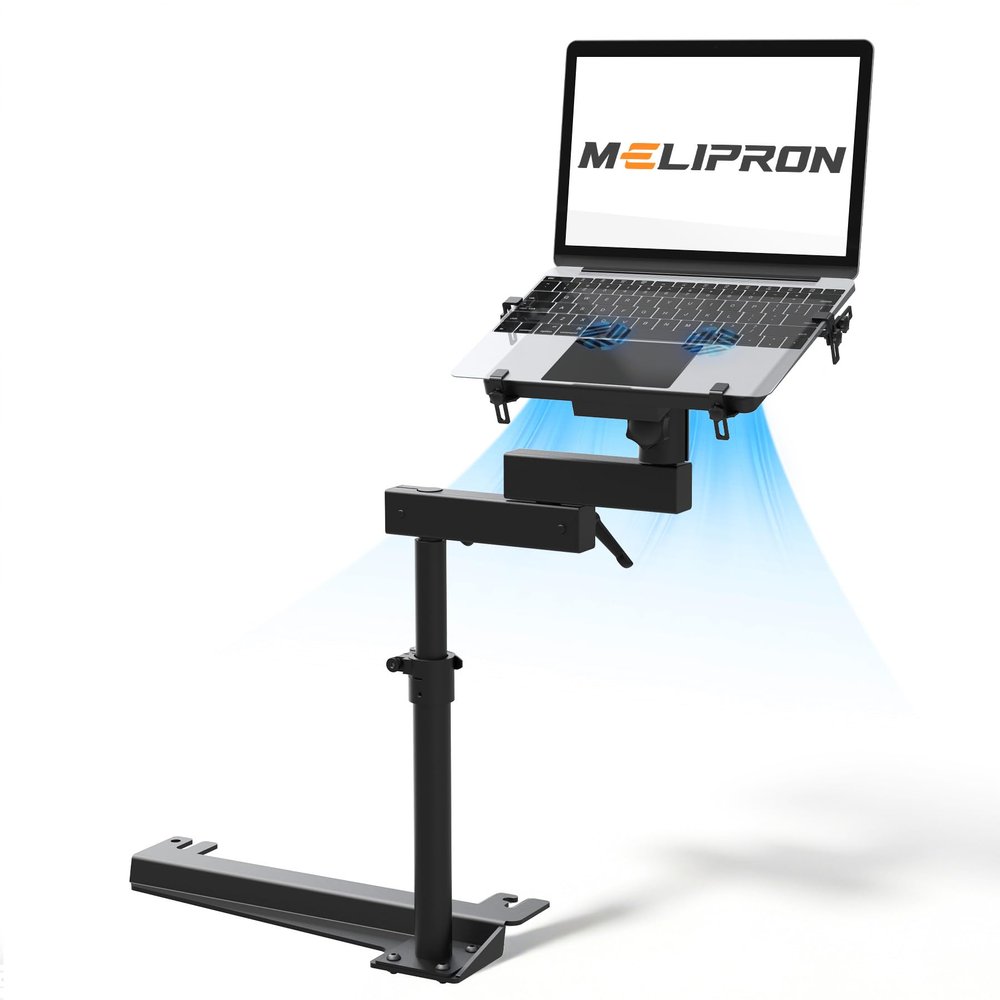 MELIPRON Car Laptop Mount Fit for Dodge Ram ProMaster & ProMaster City, Sprinter Van, No-Drill Van Laptop Stand with Cooling Fan, Mobile Workstation for Service Vans